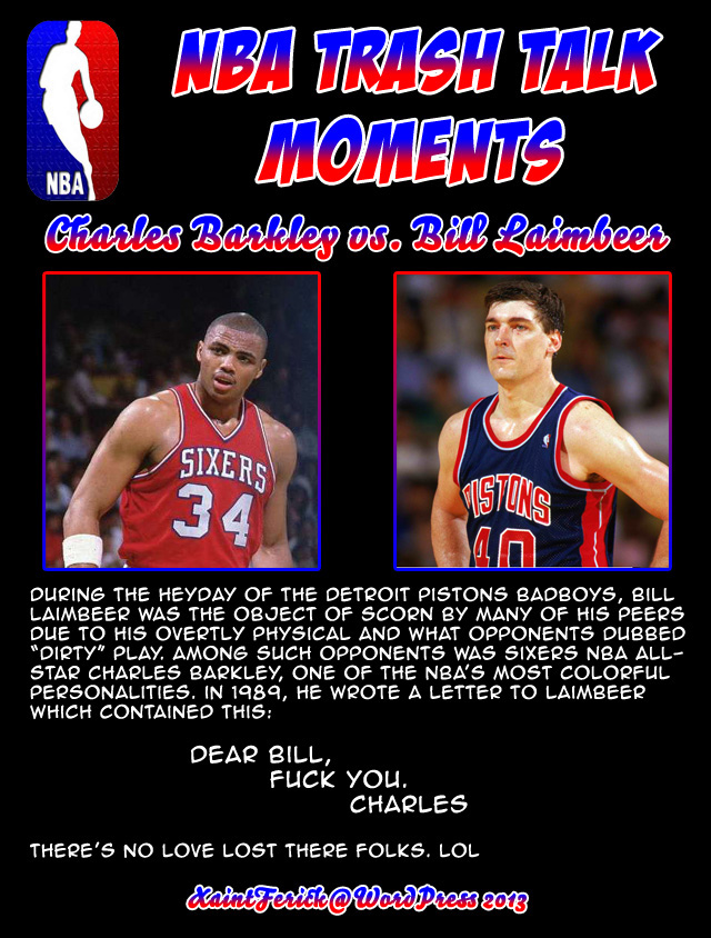 NBA Trash Talk Moments 25: Charles Barkley vs. Bill Laimbeer